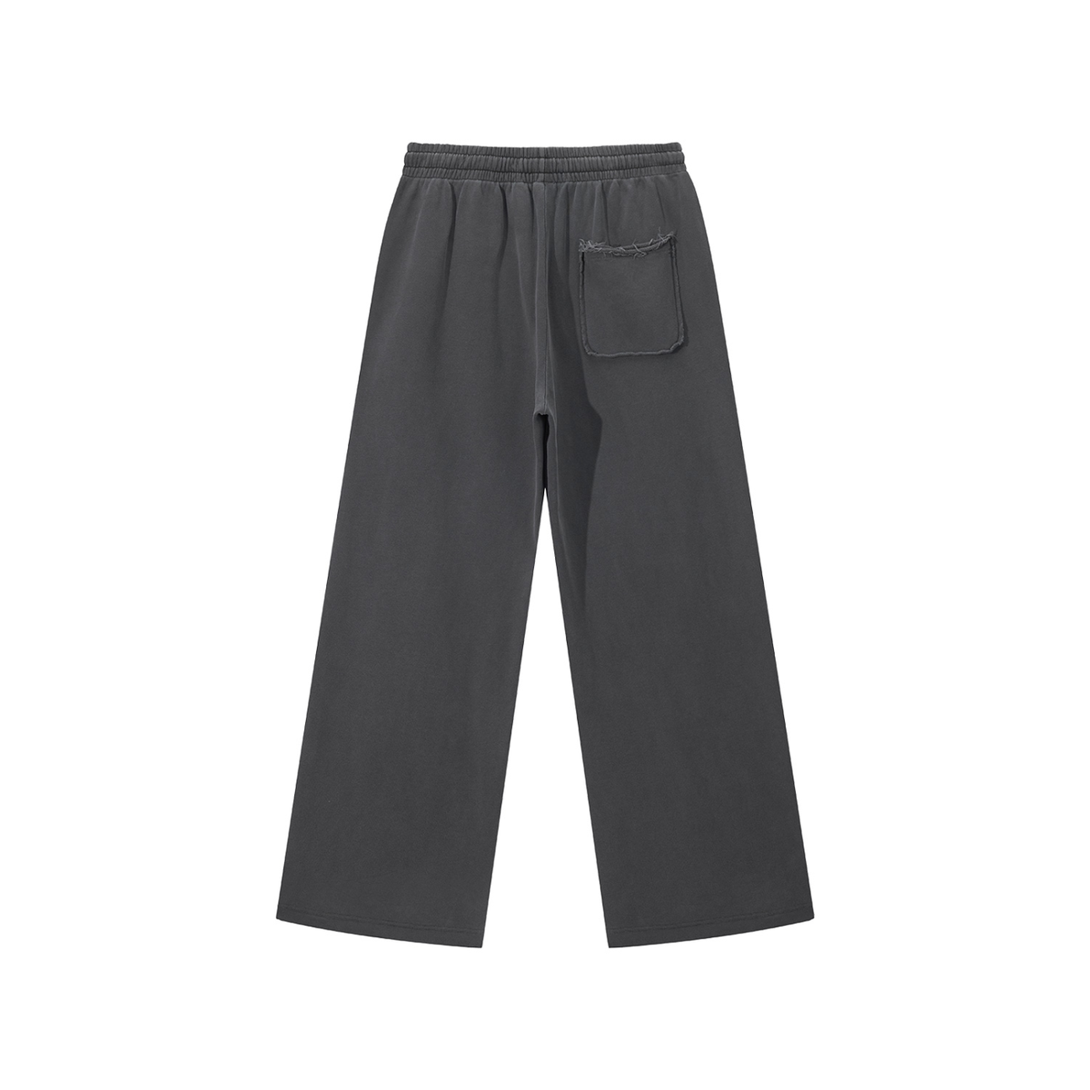 Unisex Snow Washed Raw Edge Sweatpants in dark gray, alternate angle