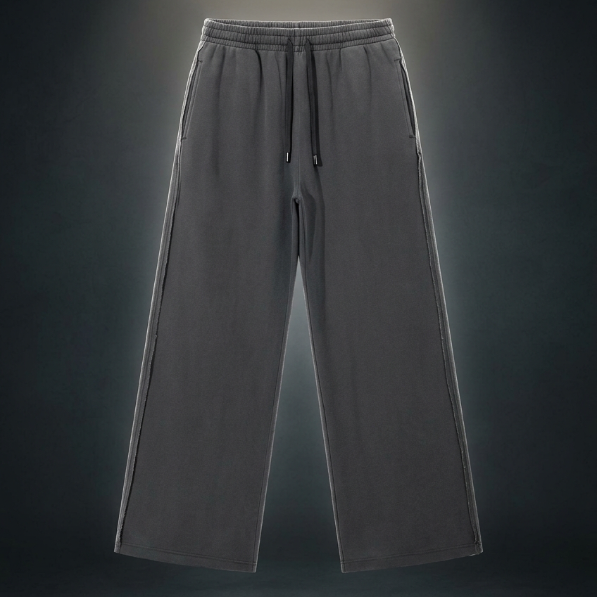 Unisex Snow Washed Raw Edge Sweatpants