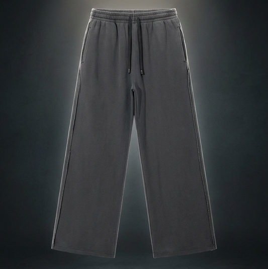 Unisex Snow Washed Raw Edge Sweatpants