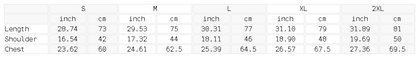 Size chart for the Unisex Snow Washed Raw-Hem Tank Top