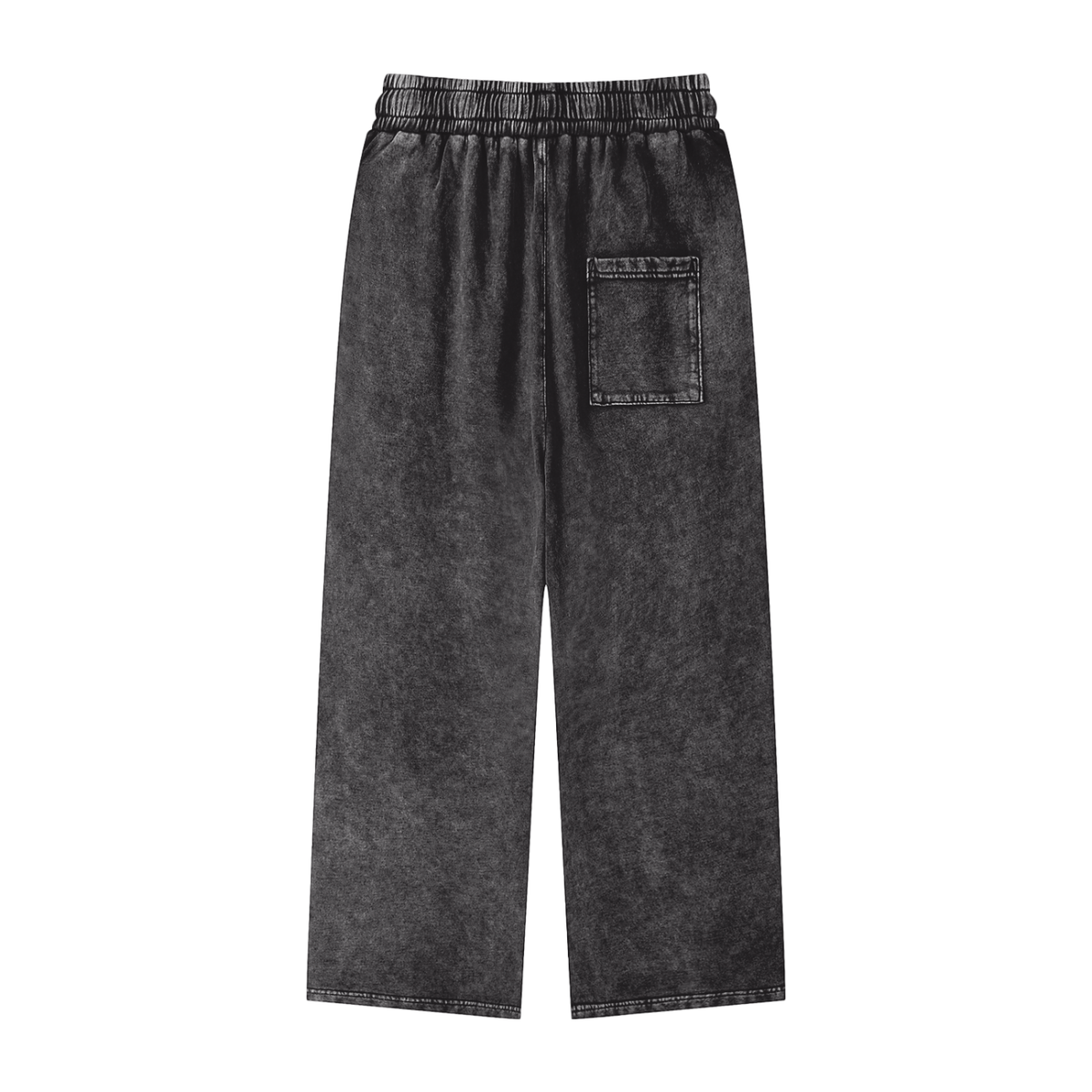 Unisex Snow Washed Straight Leg Pants in black, alternate angle