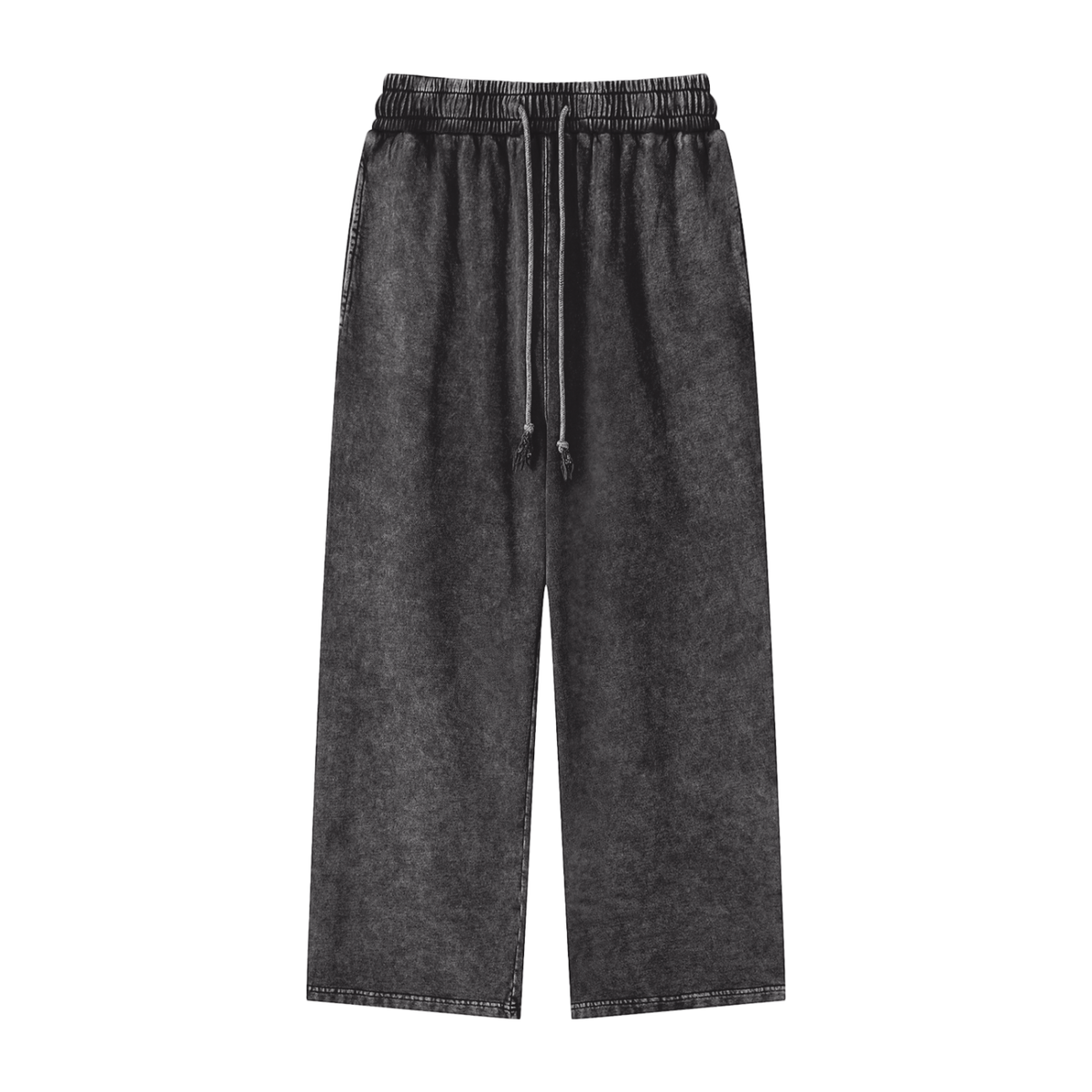 Unisex Snow Washed Straight Leg Pants in black