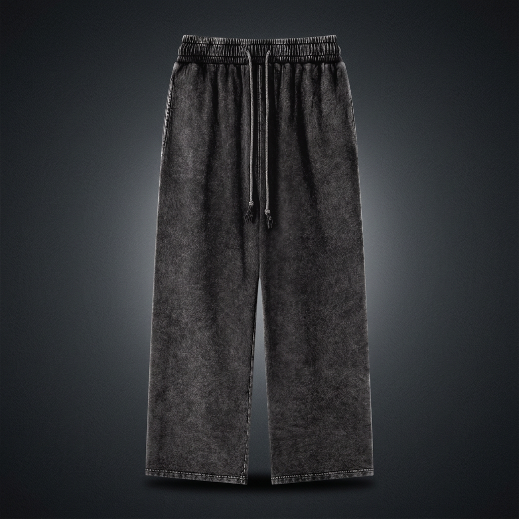 Unisex Snow Washed Straight Leg Pants