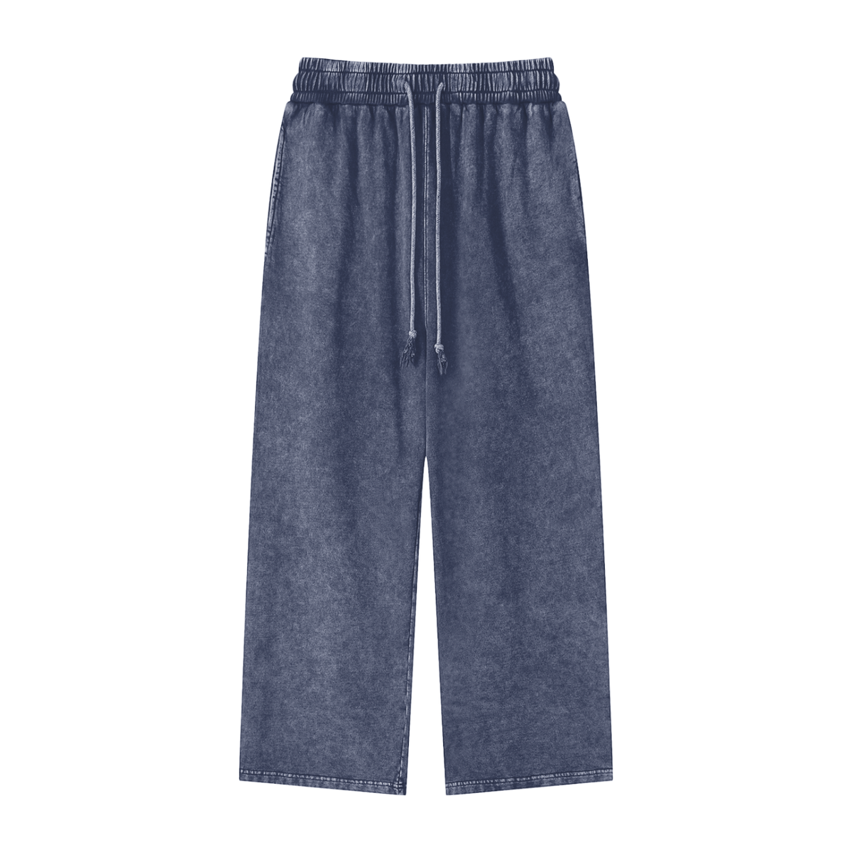 Unisex Snow Washed Straight Leg Pants in blue