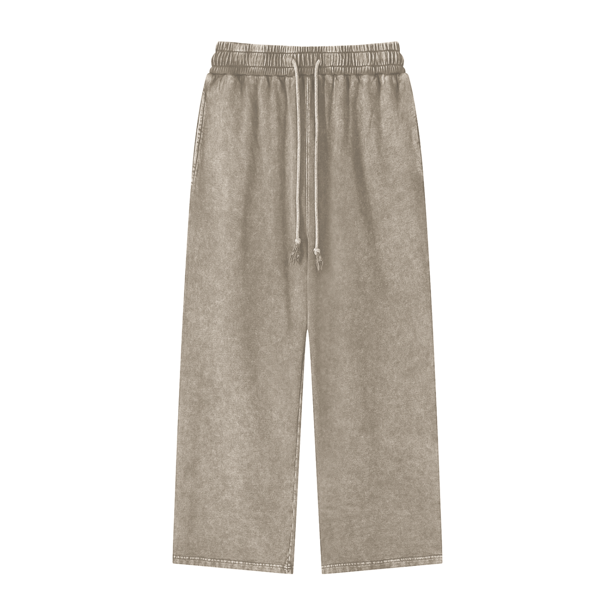 Unisex Snow Washed Straight Leg Pants in stone gray