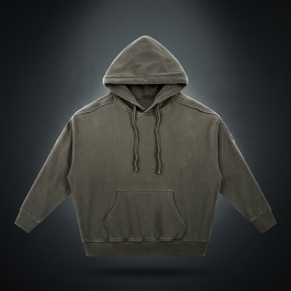Unisex Snow Washed Tape Raw Edge Hoodie