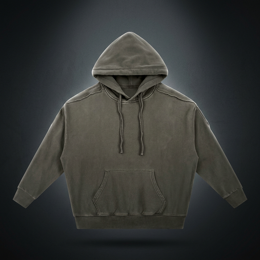 Unisex Snow Washed Tape Raw Edge Hoodie