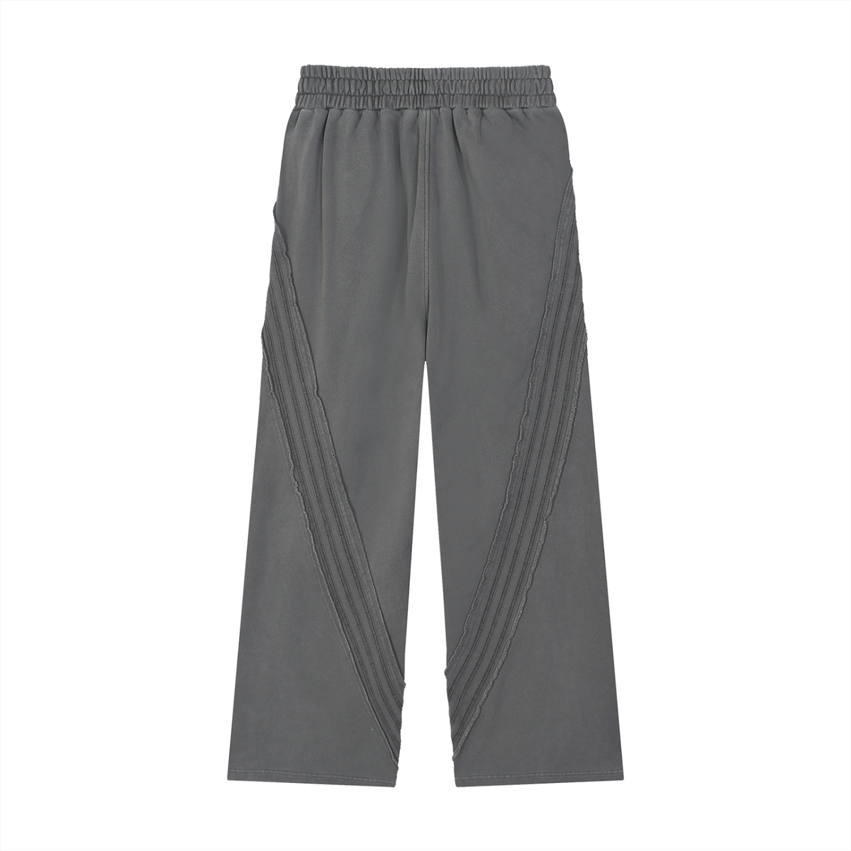 Unisex Snow Washed Tape Raw Edge Sweatpants in dark gray, alternate angle