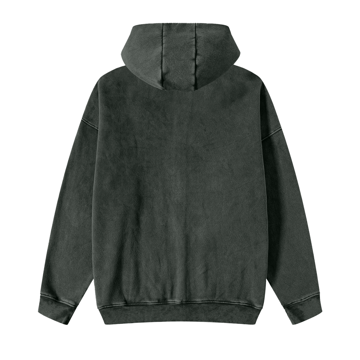 Unisex Snow Washed Zip-Through Fleece Hoodie in black, alternate angle