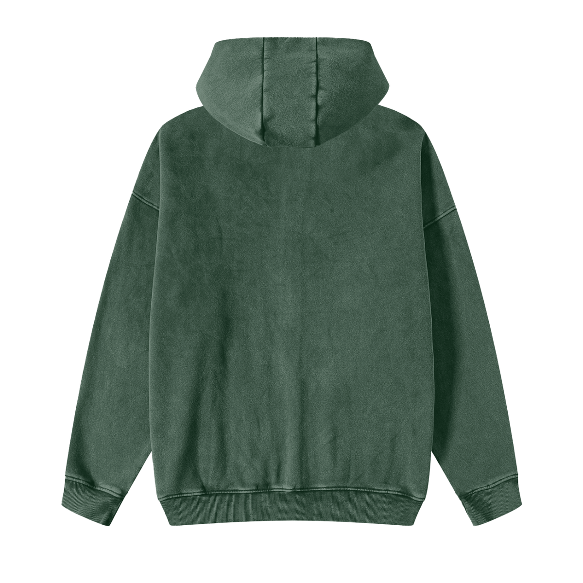 Unisex Snow Washed Zip-Through Fleece Hoodie in blackish green, alternate angle