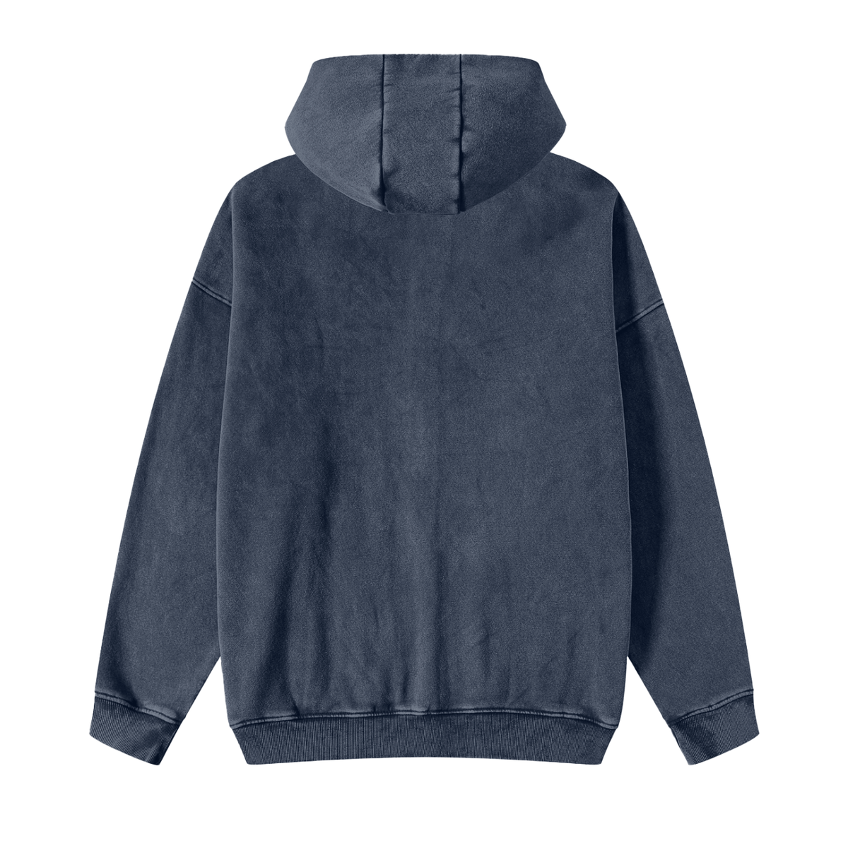 Unisex Snow Washed Zip-Through Fleece Hoodie in royal blue, alternate angle