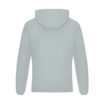 Unisex Soft Hooded Sports Jacket in light gray, alternate angle
