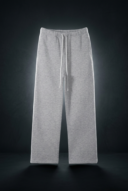 Unisex Solid Color Fleece Straight Leg Pants