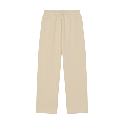 Unisex Solid Color Straight-Leg Sweatpants in apricot, alternate angle