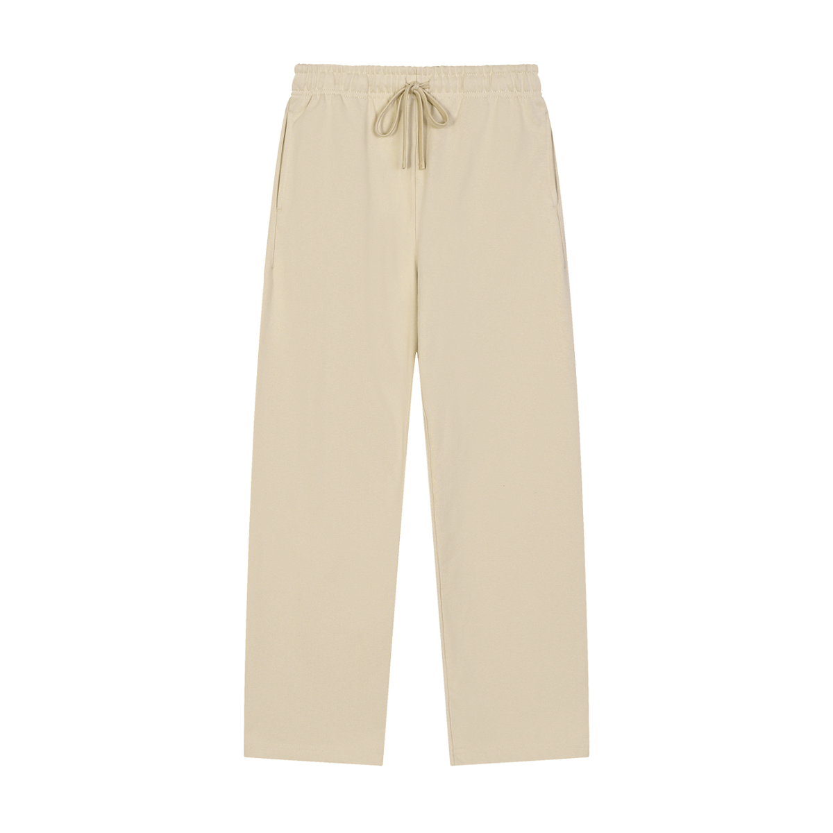 Unisex Solid Color Straight-Leg Sweatpants in apricot