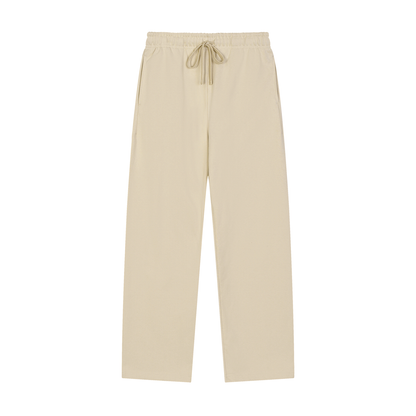 Unisex Solid Color Straight-Leg Sweatpants in apricot