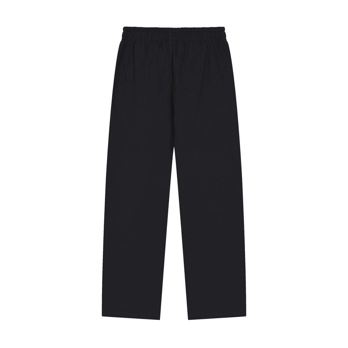 Unisex Solid Color Straight-Leg Sweatpants in black, alternate angle