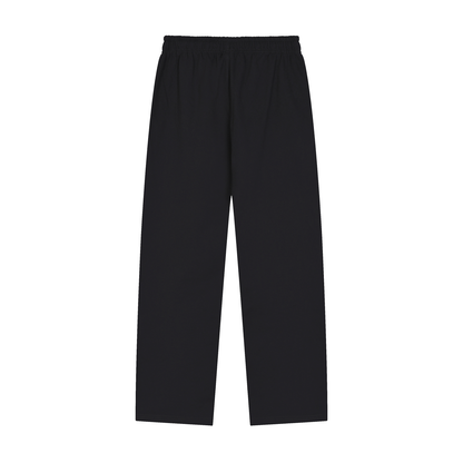 Unisex Solid Color Straight-Leg Sweatpants in black, alternate angle