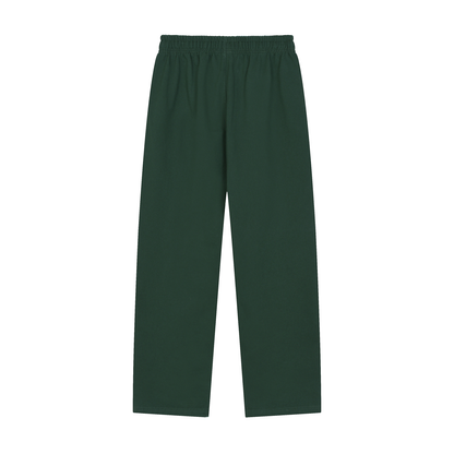 Unisex Solid Color Straight-Leg Sweatpants in blackish green, alternate angle