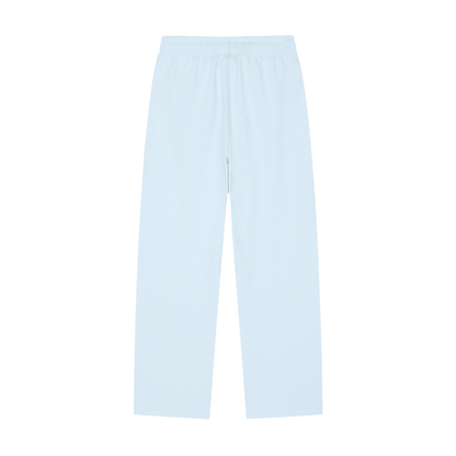 Unisex Solid Color Straight-Leg Sweatpants in blue, alternate angle