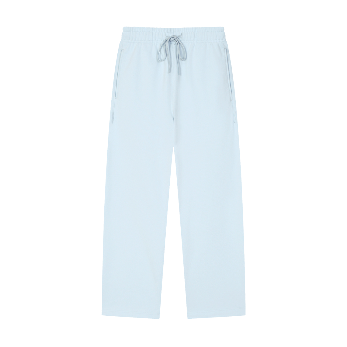 Unisex Solid Color Straight-Leg Sweatpants in blue