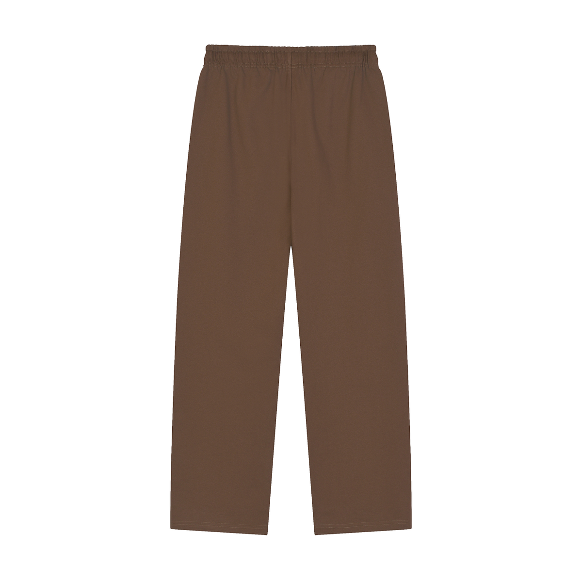 Unisex Solid Color Straight-Leg Sweatpants in coffee, alternate angle