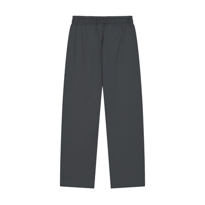 Unisex Solid Color Straight-Leg Sweatpants in dark gray, alternate angle