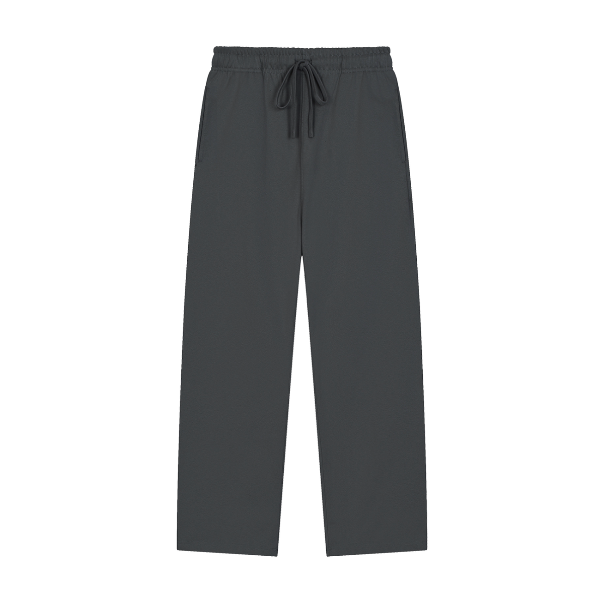 Unisex Solid Color Straight-Leg Sweatpants in dark gray