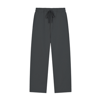 Unisex Solid Color Straight-Leg Sweatpants in dark gray