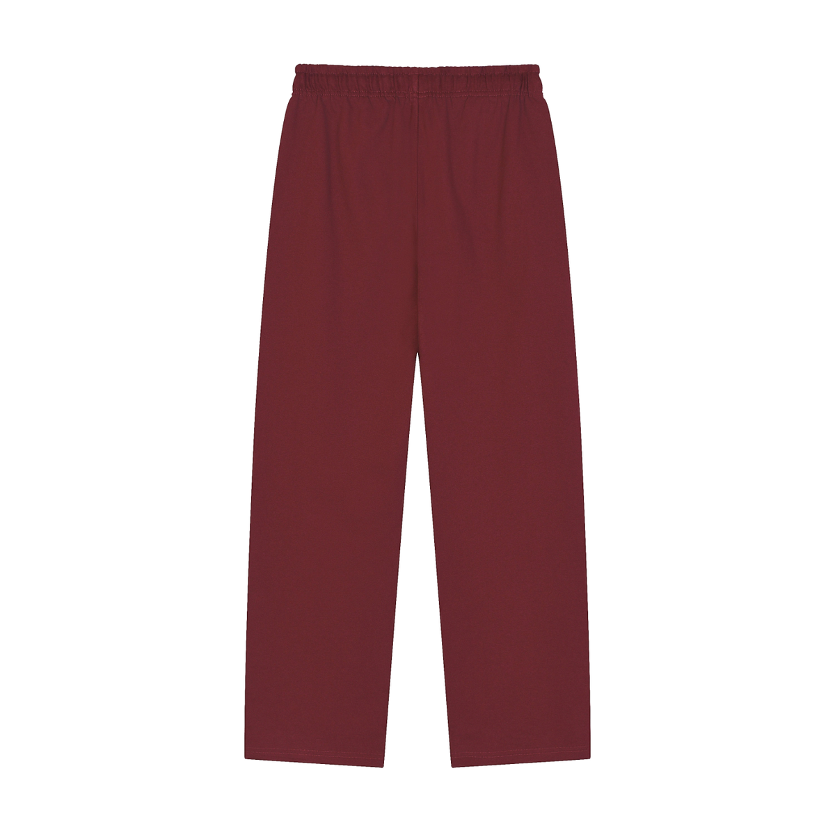 Unisex Solid Color Straight-Leg Sweatpants in dull red, alternate angle