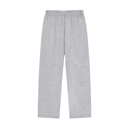 Unisex Solid Color Straight-Leg Sweatpants in flower gray, alternate angle