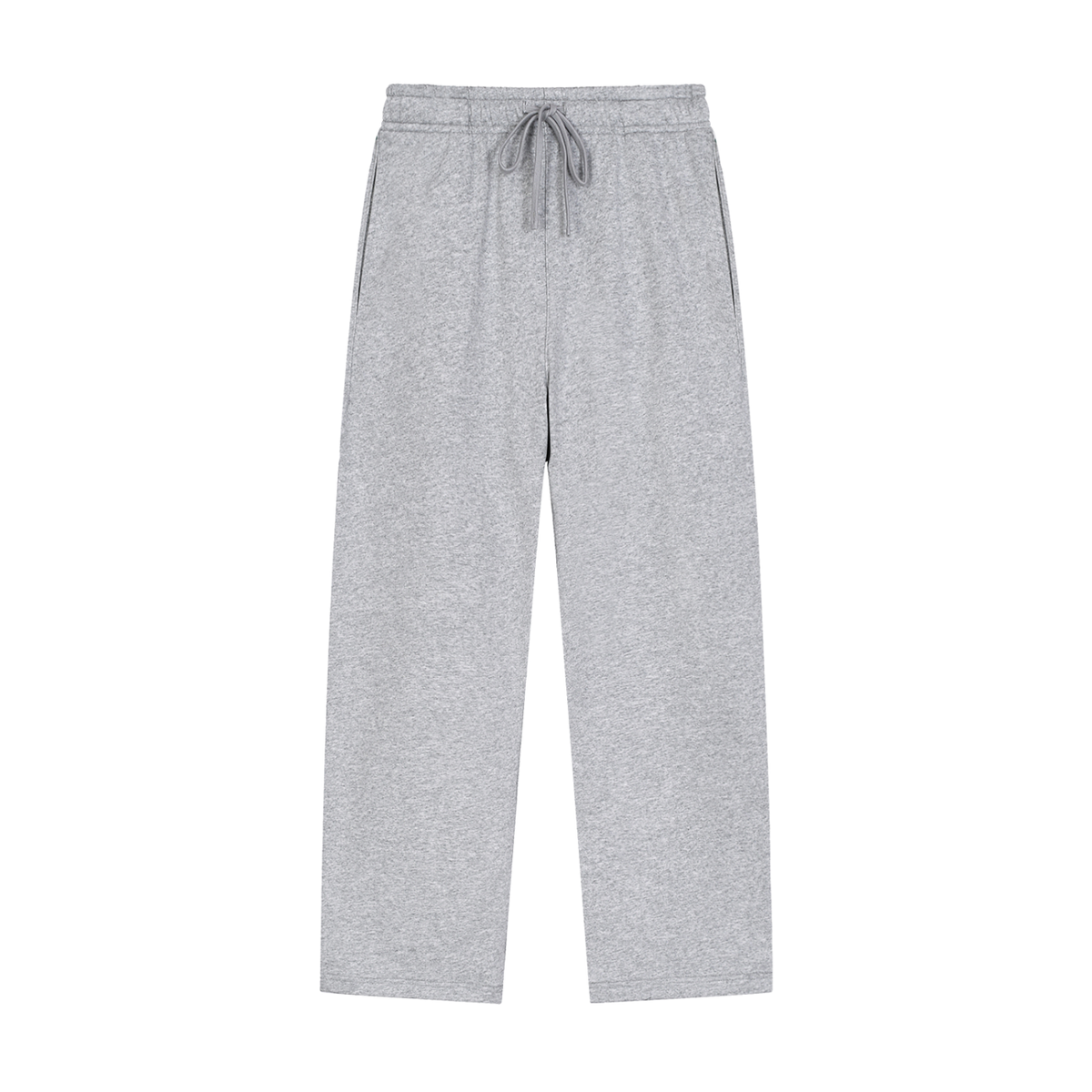 Unisex Solid Color Straight-Leg Sweatpants in flower gray