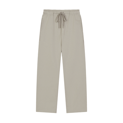 Unisex Solid Color Straight-Leg Sweatpants in light gray