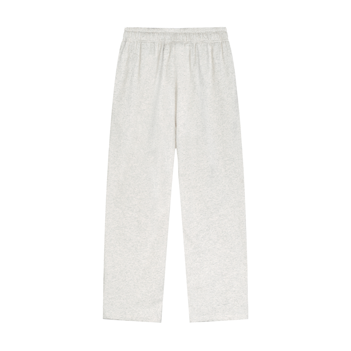 Unisex Solid Color Straight-Leg Sweatpants in oat gray, alternate angle