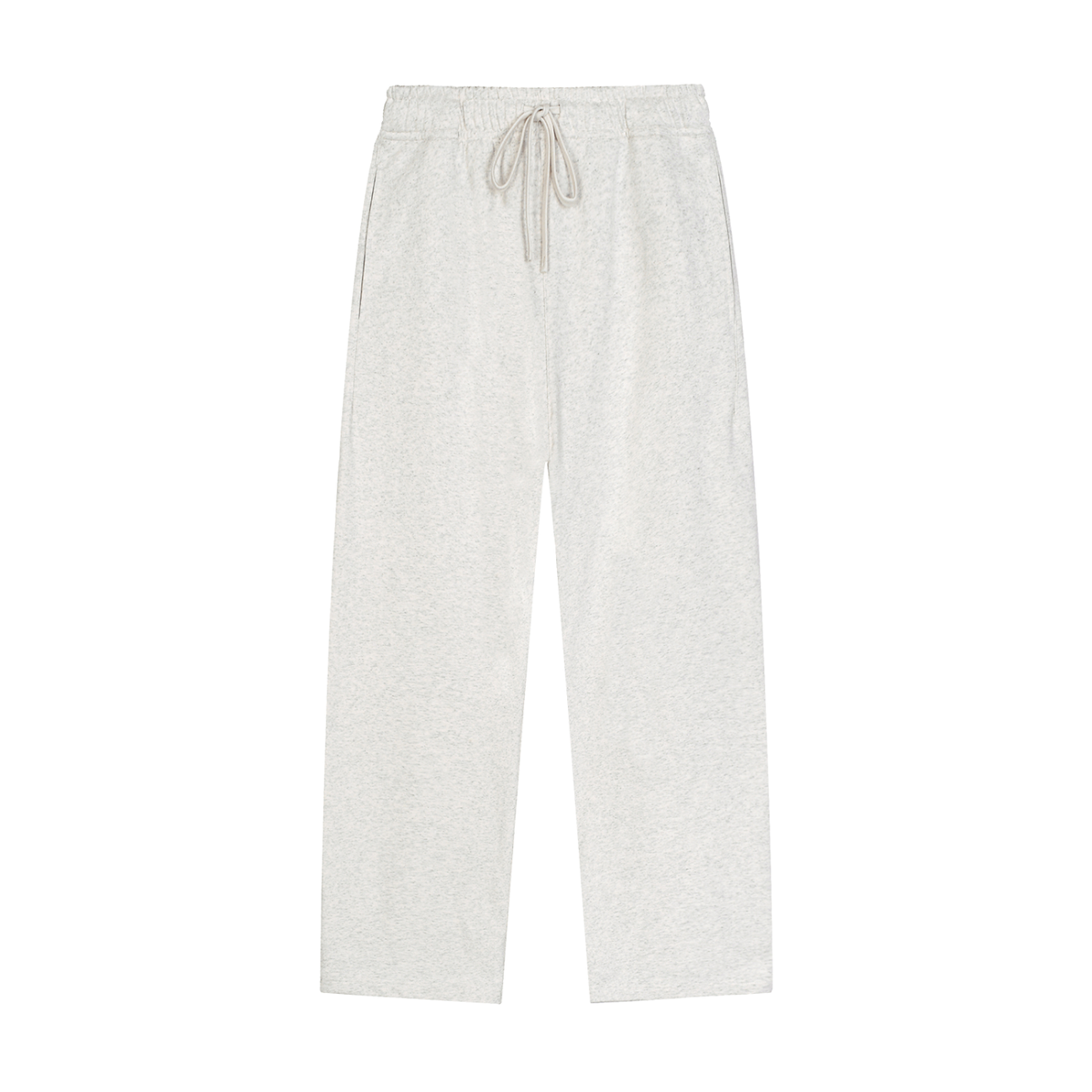Unisex Solid Color Straight-Leg Sweatpants in oat gray