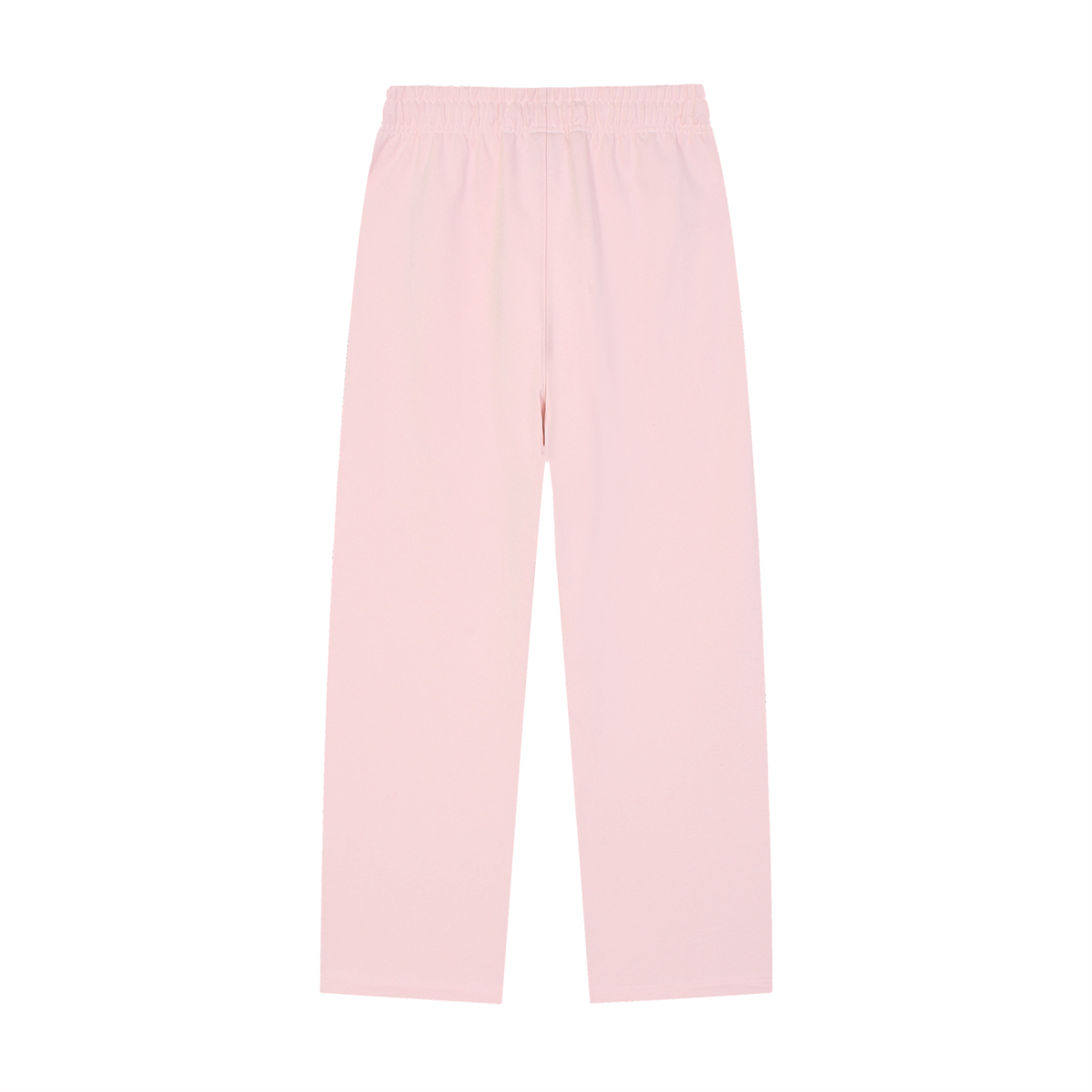 Unisex Solid Color Straight-Leg Sweatpants in pink, alternate angle