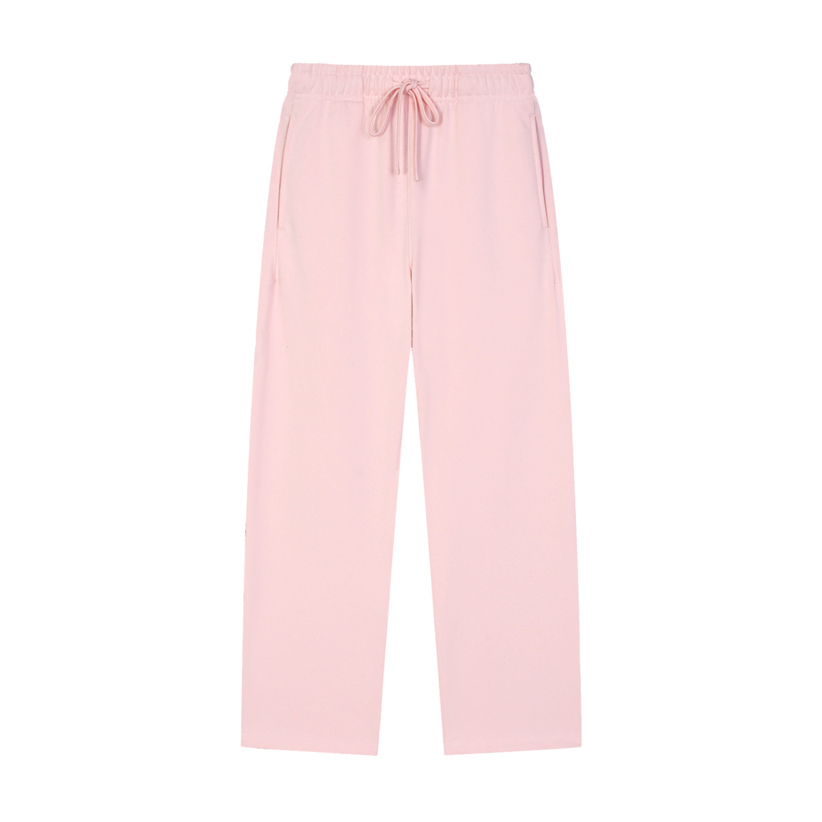 Unisex Solid Color Straight-Leg Sweatpants in pink
