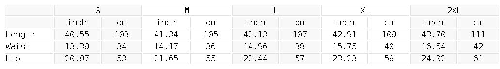 Size chart for the Unisex Solid Color Straight-Leg Sweatpants