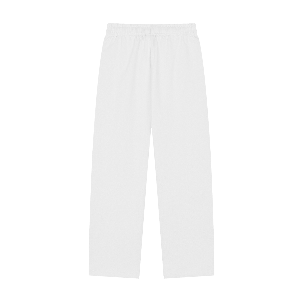 Unisex Solid Color Straight-Leg Sweatpants in white, alternate angle