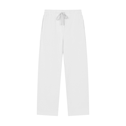 Unisex Solid Color Straight-Leg Sweatpants in white