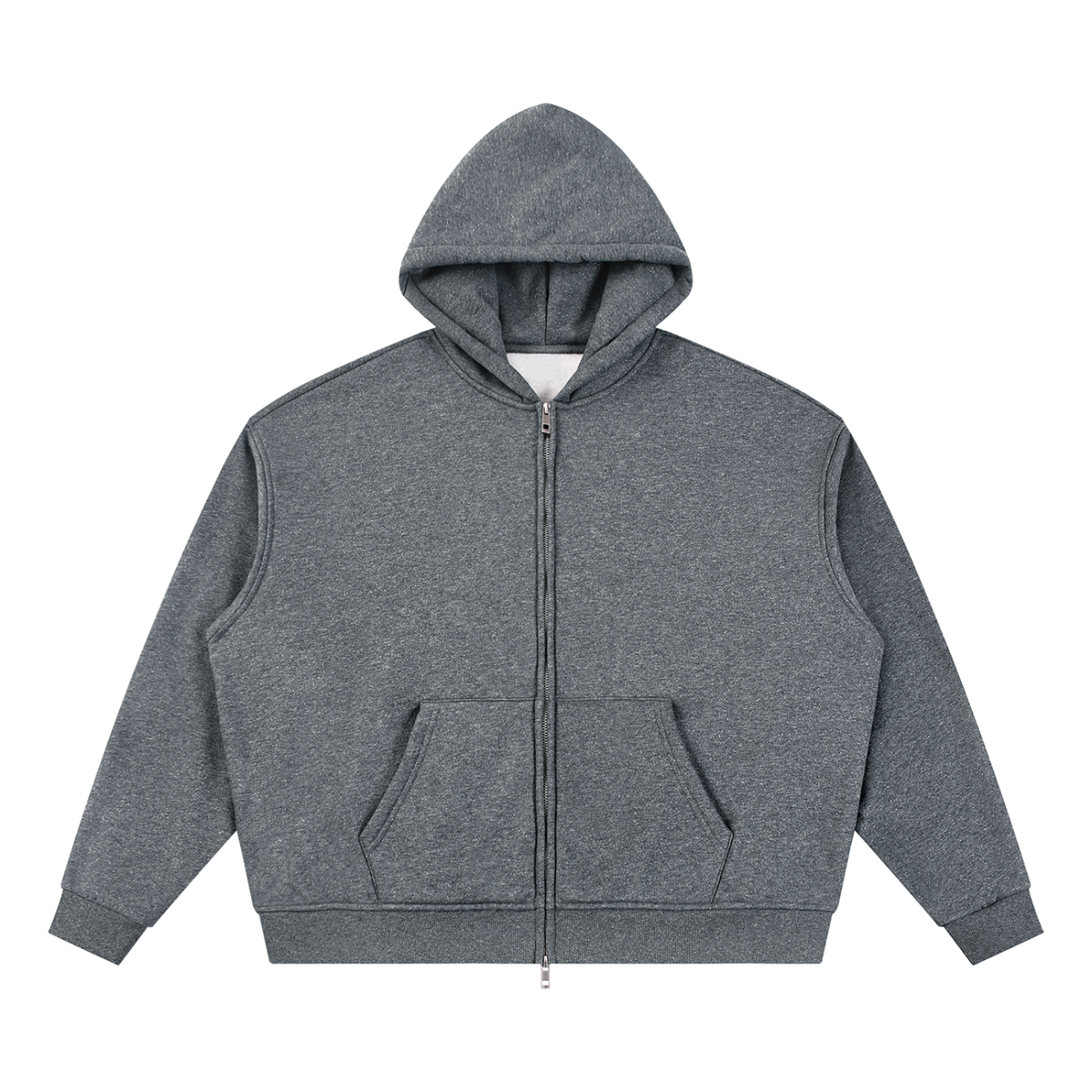 Unisex Sparkles Full Zip Boxy Hoodie in flower gray