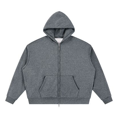 Unisex Sparkles Full Zip Boxy Hoodie in flower gray