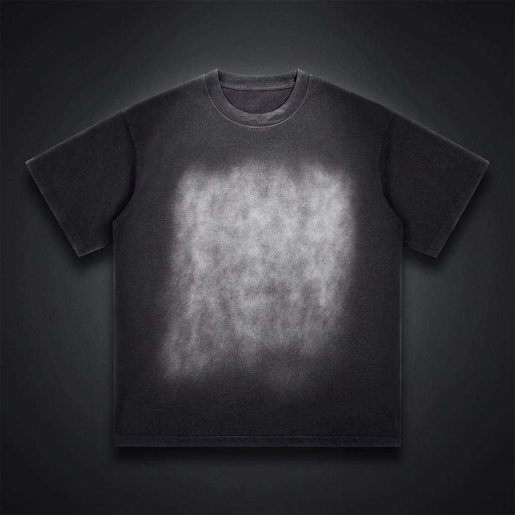 Unisex Square Patch Monkey Washed T-Shirt