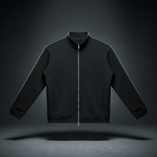 Unisex Stand Collar Full Zip Jacket