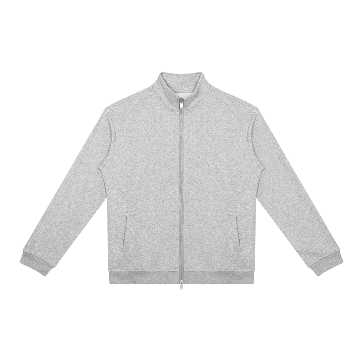 Unisex Stand Collar Full Zip Jacket in flower gray