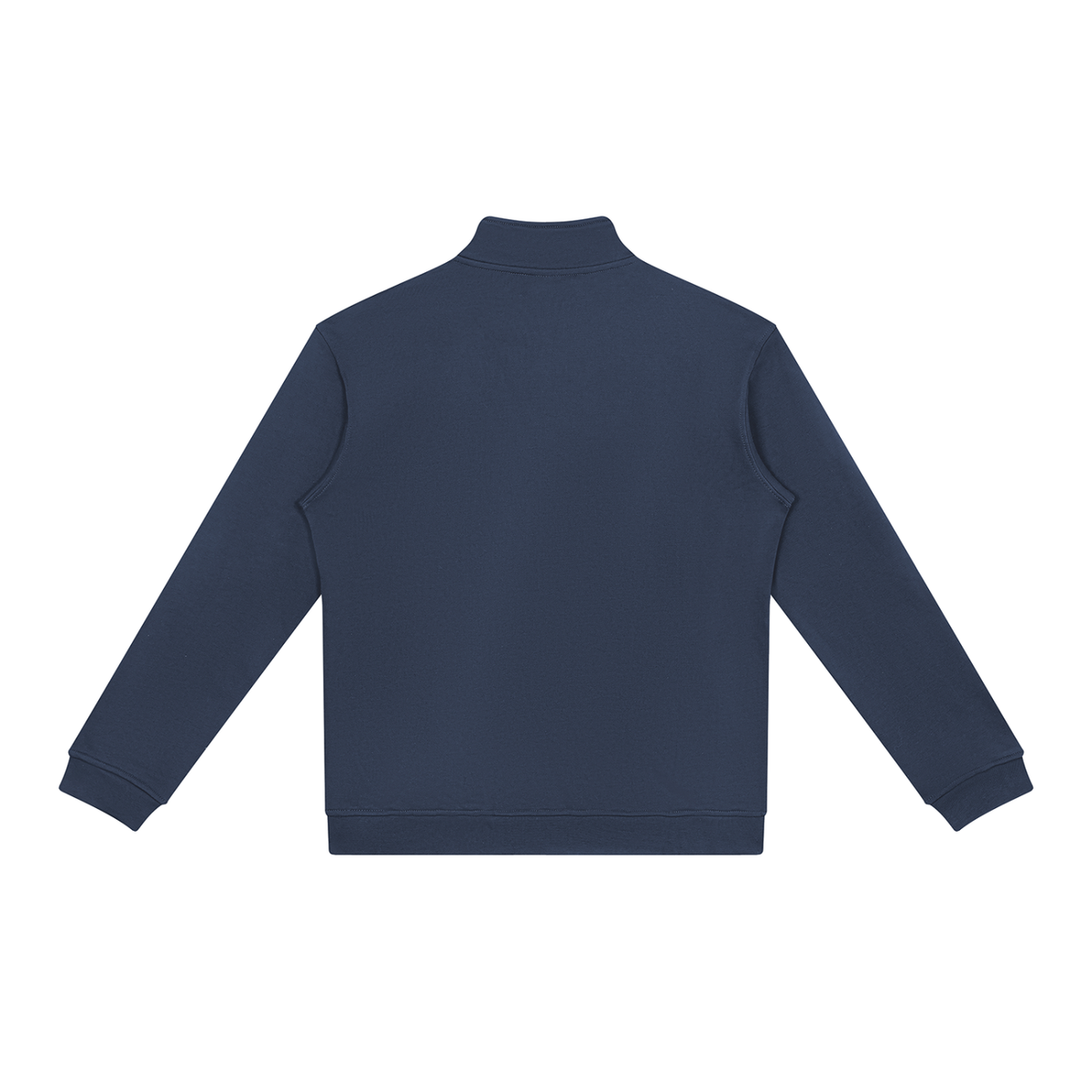 Unisex Stand Collar Full Zip Jacket in navy blue, alternate angle