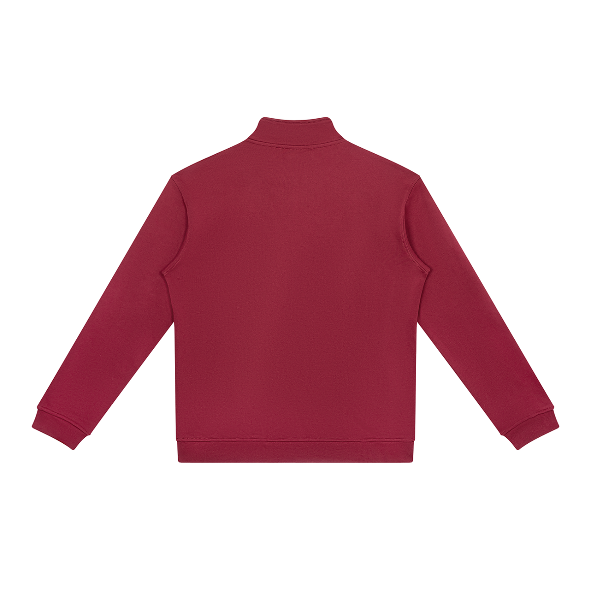 Unisex Stand Collar Full Zip Jacket in wine red, alternate angle