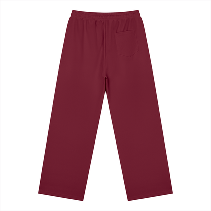Unisex Straight Leg Sweatpants in wine red, alternate angle