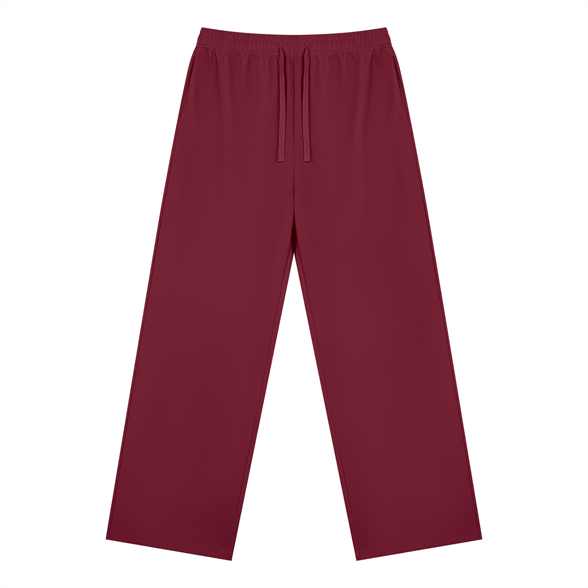 Unisex Straight Leg Sweatpants in wine red