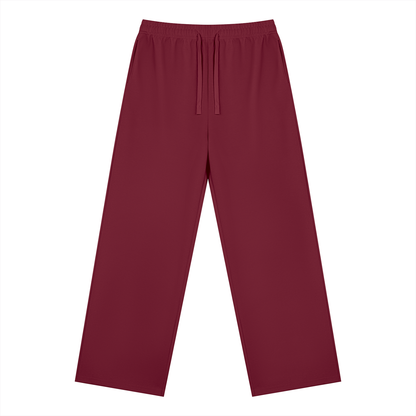 Unisex Straight Leg Sweatpants in wine red